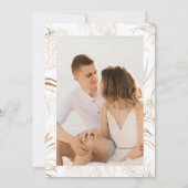 パンパス グラス ボヘミア フラワー フォト ブライダル シャワー 招待状 (裏面)