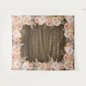 パンパス グラス ボヘミア フラワー ブラッシュ ラスティック ウッド ウェディング タペストリー (正面(横))