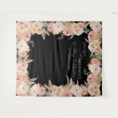 パンパス グラス ボヘミア フローラル ブラッシュ ピンク ローズ ウェディング タペストリー (正面(横))