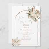 パンパス グラス ボヘミア ブライダル シャワー 招待状 (正面)