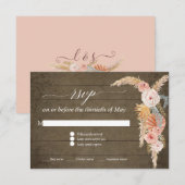 パンパス グラス ボヘミア ブラッシュ フラワー ラスティック ウッド RSVP (正面/裏面)