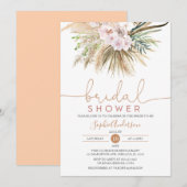 パンパス グラス ボーホー シック ウェディング シャワー 招待状 (正面/裏面)