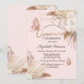 パンパス グラス ボーホー フラワー バタフライ キンセアニエラ 招待状 (正面/裏面)