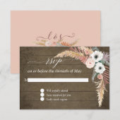 パンパス グラス ボーホー ブラッシュ ホワイト フローラル ウッド RSVP (正面/裏面)