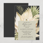 パンパス グラス ボーホー ブーケ 結婚式 リハーサル ディナー 招待状 (正面/裏面)