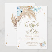 パンパス グラス ボーホー 誕生日 どんな年齢でも オシャレな男の子の誕生日招待状 招待状 (正面/裏面)