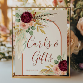 パンパス グラス ラスティック ボーホー テラコッタ カード アンド ギフト ポスター