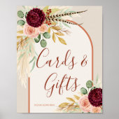 パンパス グラス ラスティック ボーホ テラコッタ カード アンド ギフト ポスター (正面)