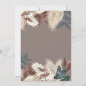 パンパス グラス & リーフ 地球を感じるボヘミアンスタイルのウェディング 招待状 (裏面)