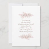 パンパス グラス 仮想ベビーシャワー 女の子の招待状 招待状 (裏面)