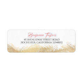 パンパス グラス 水彩 エキゾチック ラベル