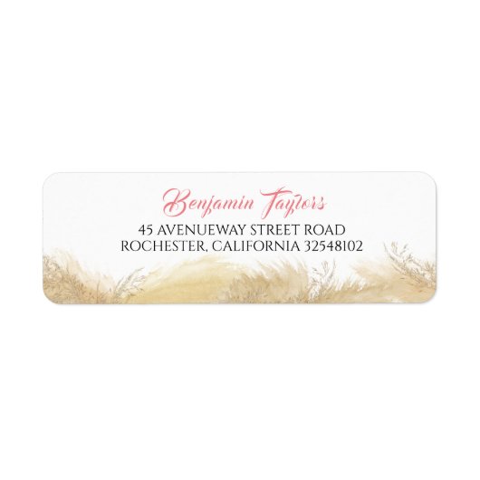 パンパス グラス 水彩 エキゾチック ラベル (正面)