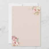 パンパス グラス 花のファースト ホーリー コミュニオン メニュー 招待状 (裏面)