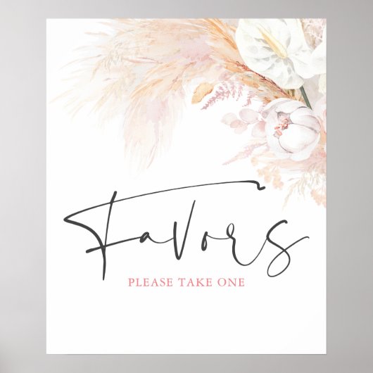 パンパス グラス 花 Botanical ギフト サイン (正面)