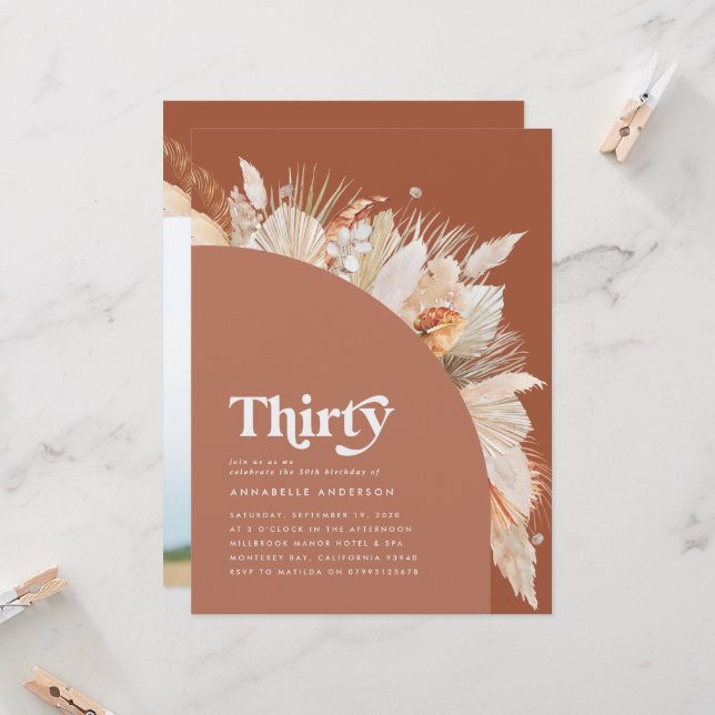 パンパス・グラモダンステラコッタ30回目の誕生日写真 (正面/裏面インサイチュ)