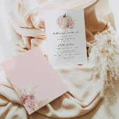 パンパス ドライ フローラル カボチャ ベイビー シャワー 招待状