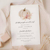 パンパス ドライ フローラル カボチャ ベイビー シャワー 招待状