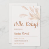 パンパス ニュートラル トーン ボーホー 性別発表 招待状 (正面/裏面)