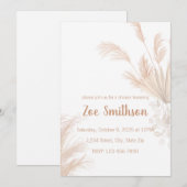 パンパス ニュートラル トーン ボーホ 招待状 (正面/裏面)