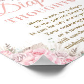 パンパス ピンク フラワーロッキングホース おむつメモ ポスター (角)