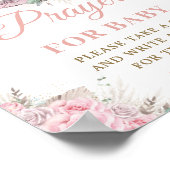 パンパス ピンク フラワーロッキングホース 赤ちゃんのための祈り ポスター (角)