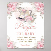 パンパス ピンク フラワーロッキングホース 赤ちゃんのための祈り ポスター (正面)