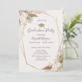 パンパス フラワー、卒業帽、卒業 招待状 (スタンド正面)