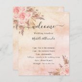 パンパバラフローラ結婚式プログラムテーブル番号 (正面/裏面)