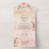 パンパバラ蝶フローラRSVPブライダルシャワー オールインワン招待状 (内側)