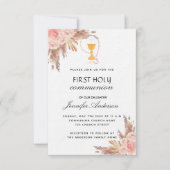 パンパバラ赤面ファーストホーリーコミュニオンラグジュアリー 招待状 (正面)