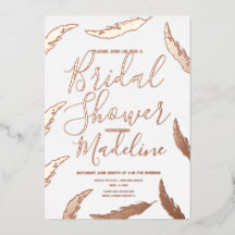 パンパブライダルシャワー押された結婚式招待状