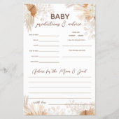 パンパベビー予測とアドバイスベビーシャワーゲーム チラシ (正面)