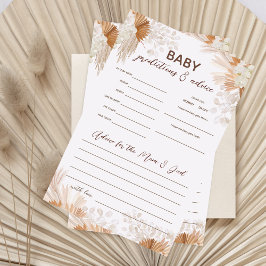 パンパベビー予測とアドバイスベビーシャワーゲーム チラシ