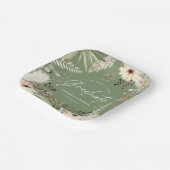 パンパモダンスの草のセージ緑エレガント卒業 ペーパープレート (傾斜あり)