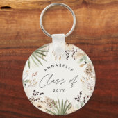 パンパモダンスの草の葉のシックエレガントな卒業 キーホルダー (正面)