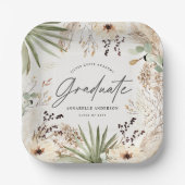 パンパモダンスの草の葉のシックエレガントな卒業 ペーパープレート (正面)