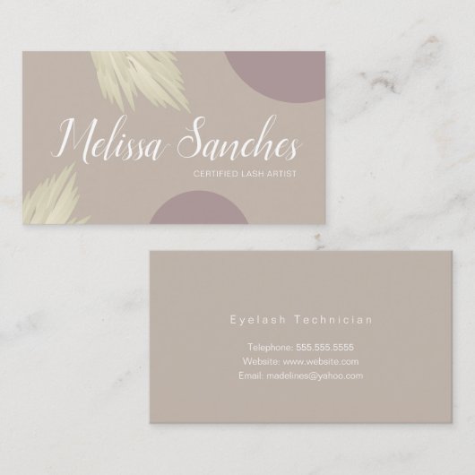 パンパモダンスオーガニックシェイプの自然の色 名刺 (正面/裏面)