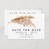 パンパモダンスグラスウェディング日付カードを保存 招待状 (正面/裏面)