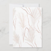 パンパモダンスグラススクリプト乾燥パーム結婚ズ 招待状 (裏面)