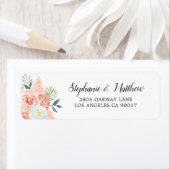 パンパモダンスグラスバラの葉結婚の ラベル (インサイチュ)