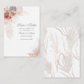 パンパモダンスグラスフローラスクリプト日付の保存 ノートカード (正面/裏面)