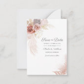 パンパモダンスグラスフローラスクリプト日付の保存 ノートカード (正面)