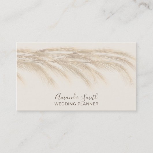 パンパモダンスグラス水彩ウェディングプランナー 名刺 (正面)