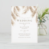 パンパモダンスホワイト結婚式招待状 招待状 (スタンド正面)