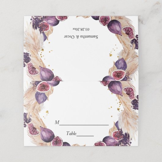 パンパモダンス&パープルフィギュス美しいフレーム プレイスカード (外部開封)