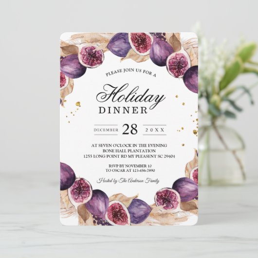 パンパモダンス&パープルフィギュス美しいフレーム 招待状 (スタンド正面)