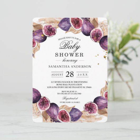 パンパモダンス&パープルフィギュス美しいフレーム 招待状 (スタンド正面)