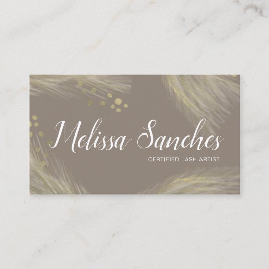 パンパモダン自然金ゴールド 名刺 (正面)