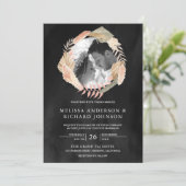 パンパリースフォトドライパームブラック結婚ズ 招待状 (スタンド正面)