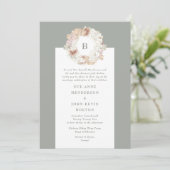 パンパリースモスグリーンモノグラム結婚ズ 招待状 (スタンド正面)